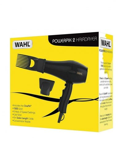 Wahl PowerPik 2 1250W Hair Dryer with Attachments – Black