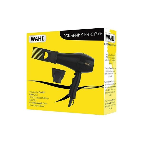 Wahl PowerPik 2 1250W Hair Dryer with Attachments - Black