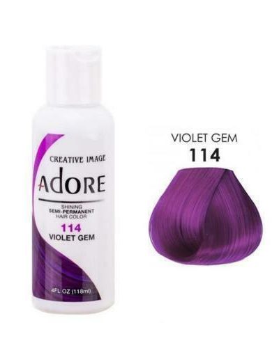 ADORE SEMI-PERMANENT HAIR DYE COLORS 118 ML Violet Gem 114