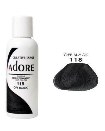 ADORE SEMI-PERMANENT HAIR DYE COLORS 118 ML Off Black 118