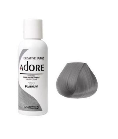 ADORE SEMI-PERMANENT HAIR DYE COLORS 118 ML Platinum 150