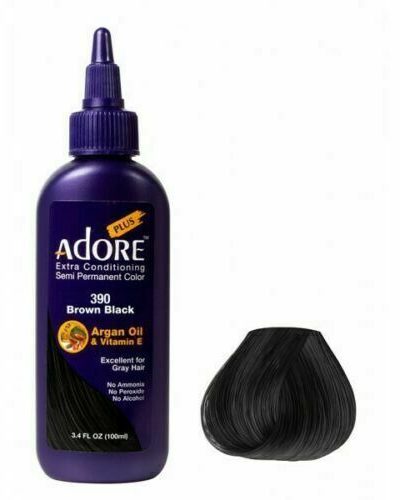 ADORE PLUS EXTRA CONDITIONING SEMI PERMANENT HAIR COLOUR 100ml Brown Black 390