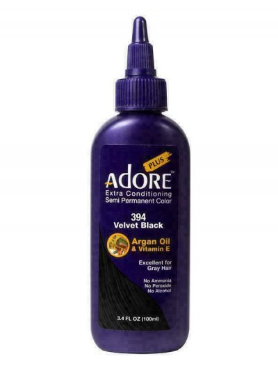 ADORE PLUS EXTRA CONDITIONING SEMI PERMANENT HAIR COLOUR 100ml Velvet Black 394