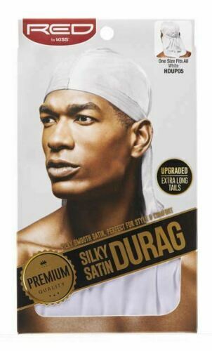 RED BY KISS PREMIUM QUALITY SILKY SATIN DURAG CAP White