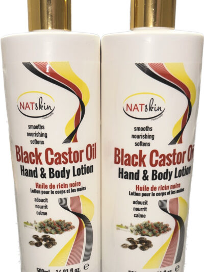2x Nat Skin black castor oil Hand & Body Lotion 500ml