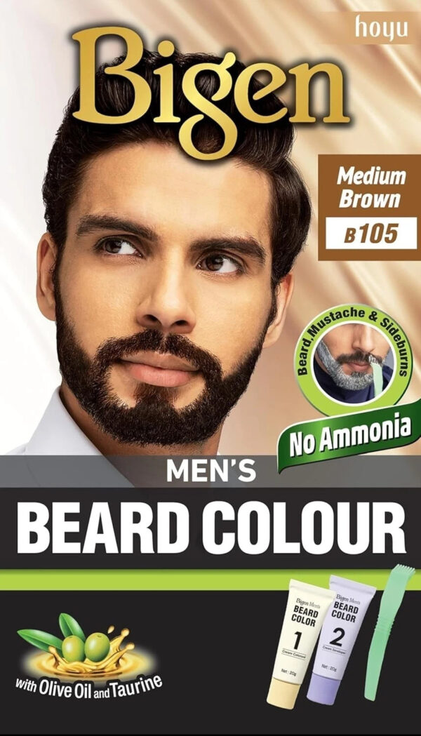 Bigen Men's Beard Color - Medium Brown  (B105)