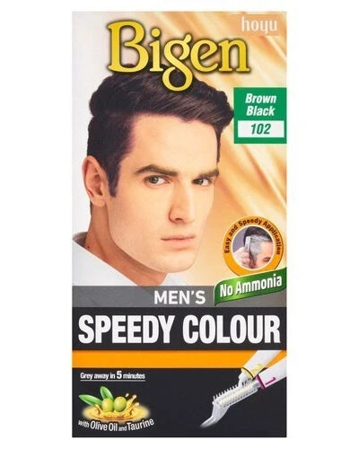Bigen Speedy 102 Mens Hair Colour Set – Brown Black