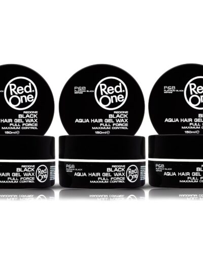 RedOne Hair Styling Wax Black 3×150 ml | Strong Hold Gel Wax | Lime Scent | Shin