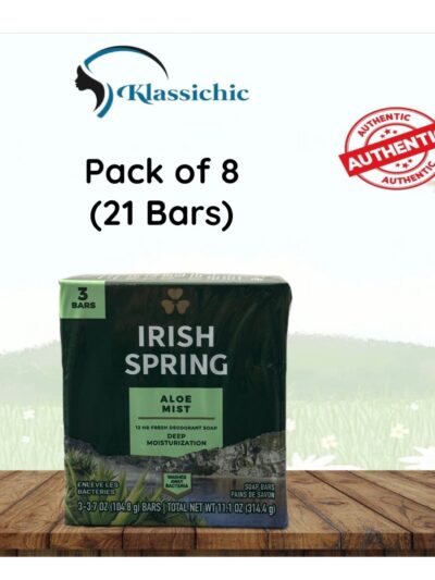 Irish Spring Deodorant Soap Bar – Aloe Mist ( 3.7 oz Soap Bar) Pack of 8