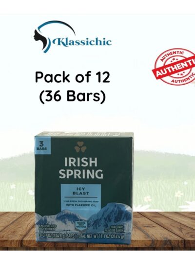 Irish Spring Deodorant Soap Bar – Icy Blast ( 3.7 oz Soap Bar) Pack of 12