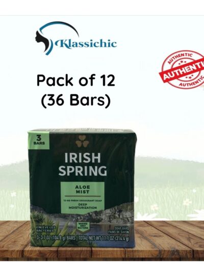 Irish Spring Deodorant Soap Bar – Aloe Mist ( 3.7 oz Soap Bar) Pack of 12