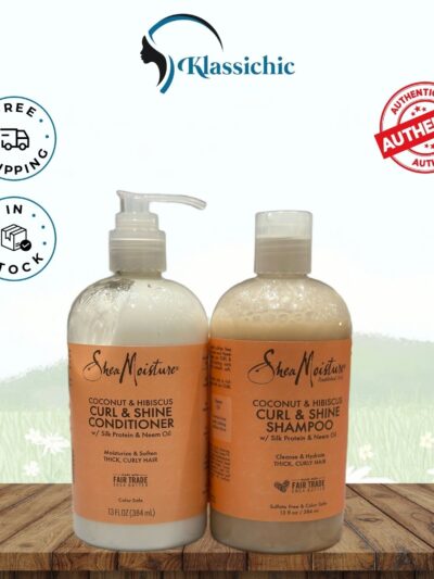Shea Moisture Coconut & Hibiscus Curl & Shine Shampoo and Conditioner Set 13 oz